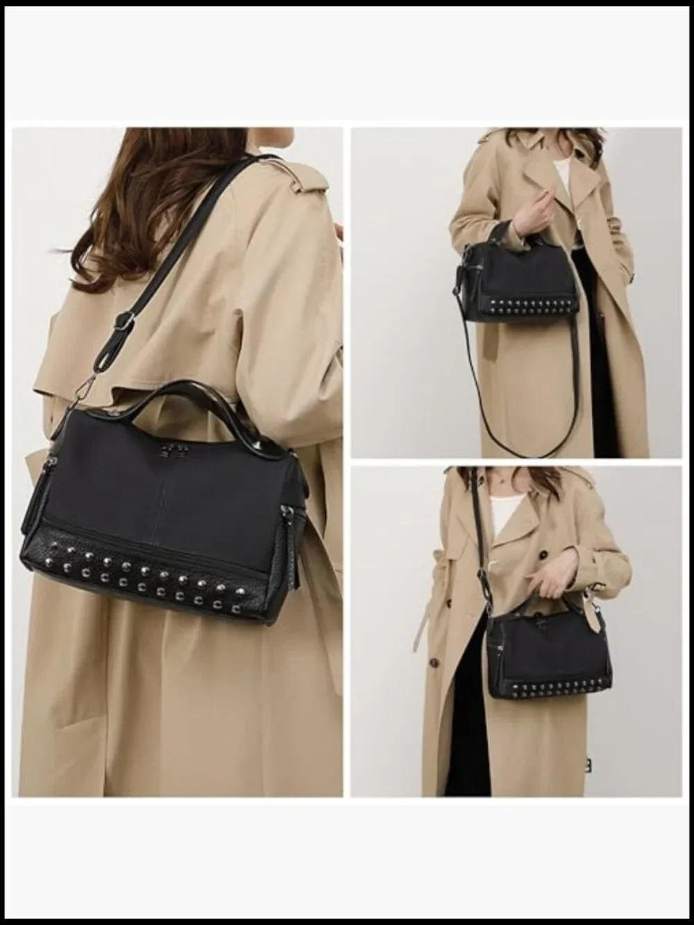Large Hobo Crossbody Bag Faux Leather Top Handle Shoulder Purse